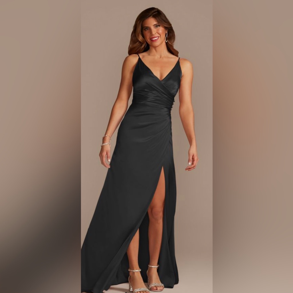 David’s Bridal Charmeuse Draped Strappy Evening Dress. New With Tags.